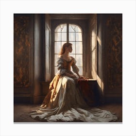 Lady By The Window Canvas Print
