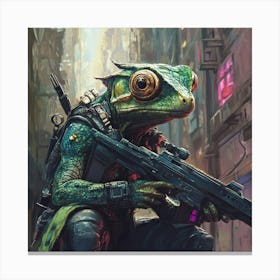 Futuristic Frog Canvas Print