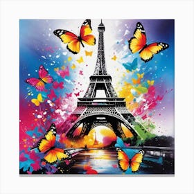 Paris With Butterflies 110 Canvas Print