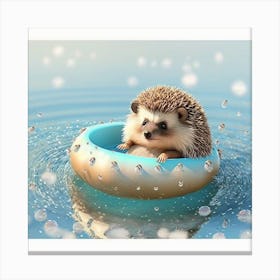 Hedgehog In The Water 2 Canvas Print