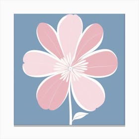 A White And Pink Flower In Minimalist Style Square Composition 409 Canvas Print