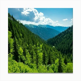 Firefly Emerald Mountain Forests Lush Green Forests Blanketing Mountain Slopes Canvas Print