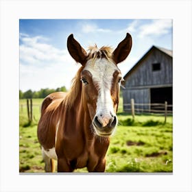 Head Horse Rural Farm Goat Nature Field Mammal Pony Animal Grass Cow Equestrian Pasture Canvas Print