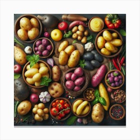 Potatoes And Vegetables Canvas Print