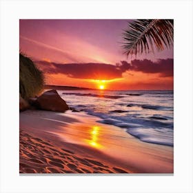 Sunset On The Beach 474 Canvas Print