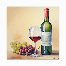 Wine And Grapes Canvas Print