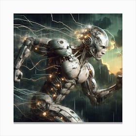 Futuristic Man Running fast Canvas Print