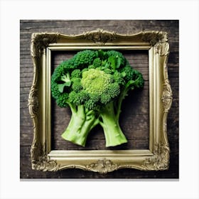 Broccoli In A Frame 22 Canvas Print