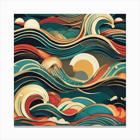 Rolling waves Canvas Print