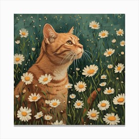 Ginger Cat Fairycore Painting 4 Canvas Print