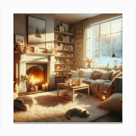 Winter Living Room Canvas Print