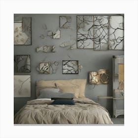 Bedroom With Mirrors Canvas Print