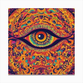 Design Psychedelic Eyes Pattern (2) Canvas Print