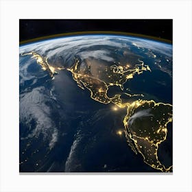 Earth At Night 27 Canvas Print