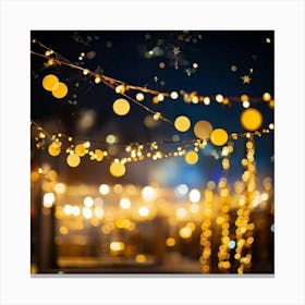 A Night Scene Lit With Magical Sparkling Decorations And Luxurious Shimmering Lights Glowing In A (2) 2 Canvas Print