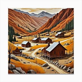 Dry Country Village Cubism Style Canvas Print