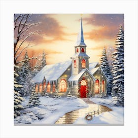 Church In The Snow Canvas Print