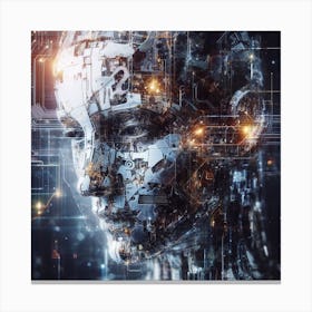 Cyborg Head Canvas Print