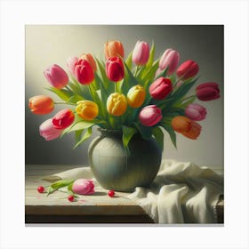 Tulips In A Vase 1 Canvas Print