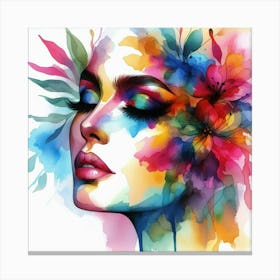 Watercolor Of A Woman 33 Canvas Print