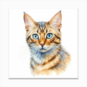 Bengal Rosetted Cat Portrait Canvas Print