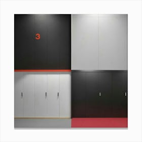 Red And Black Lockers Canvas Print