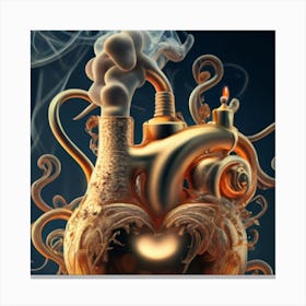 A Golden Heart Made Of Candle Smoke 9 Canvas Print