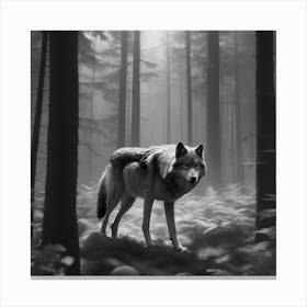 Wolf In The Forest 61 Canvas Print