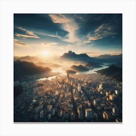 Sunrise Over Rio De Janeiro Canvas Print