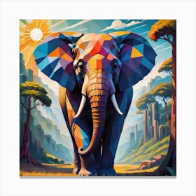 Abstract Elephant Canvas Print