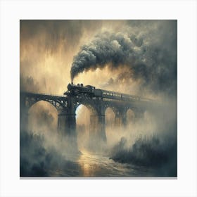 Steam Train On A Bridge 2 Canvas Print