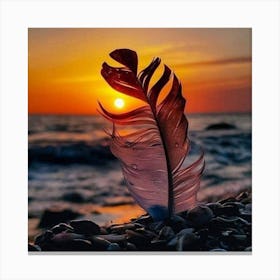 Sunset Feather 1 Canvas Print