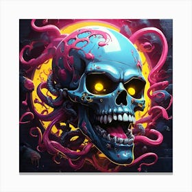 Skull With Octopus Canvas Print