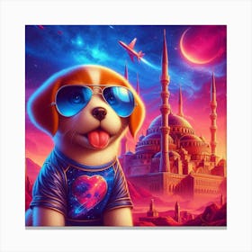 Dog In Space Canvas Print