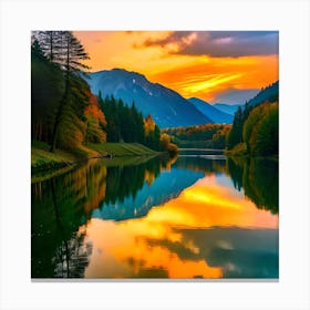 Sunset In The Mountains Canvas Print