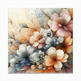 Abstract Flowers Canvas Print