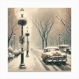 Winter Day In New York Art Print Canvas Print