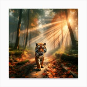 Tiger In The Forest 4 Canvas Print