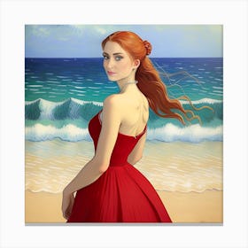 Gigi On The Beach 2 Canvas Print