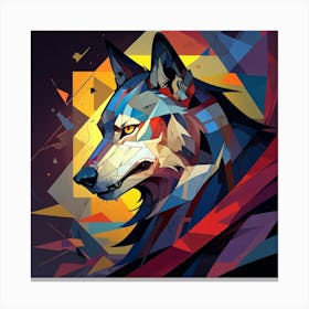 Cubism Art, Wolf 2 Canvas Print