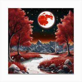 Red Moon In The Sky Canvas Print