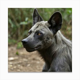 Hybrid wolf gorilla with large ears of an African Wild Dog a hairless appearance like Mexican hairless dog 2 Canvas Print