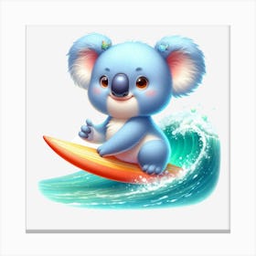 Koala Surfing Canvas Print