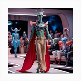 Aliens fashion show In Space Canvas Print