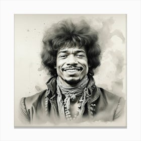 Chalk Painting Of Jimi Hendrix Canvas Print