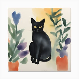 Black Cat print Canvas Print