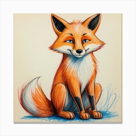 Fox Drawing 3 Canvas Print