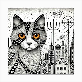 Frostbite Purr City Cat Canvas Print