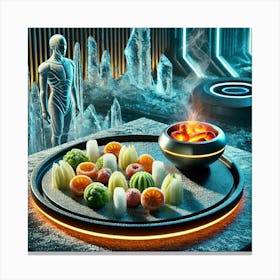 A Sci Fi Inspired Culinary Dish Named Frosted Emb Canvas Print