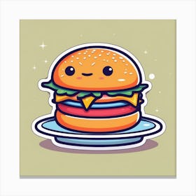 Kawaii Burger 1 Canvas Print